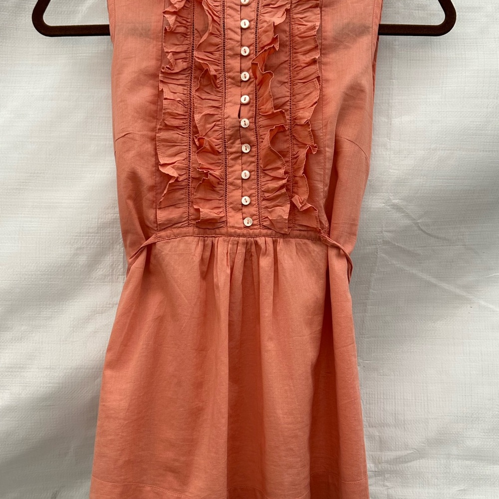 Banana Republic Peach Ruffle Front Blouse